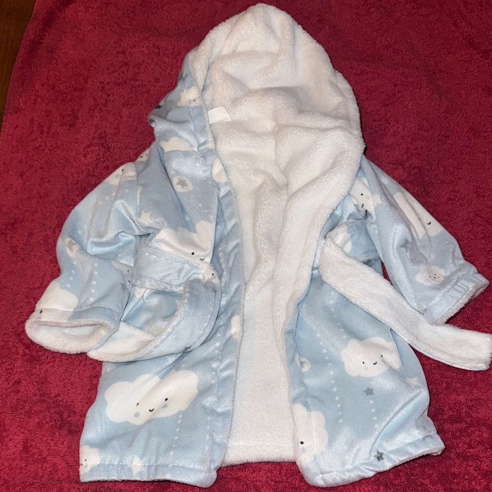 Cozy Blue Cloud Kids Robe